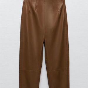 Zara high waisted faux leather leggings